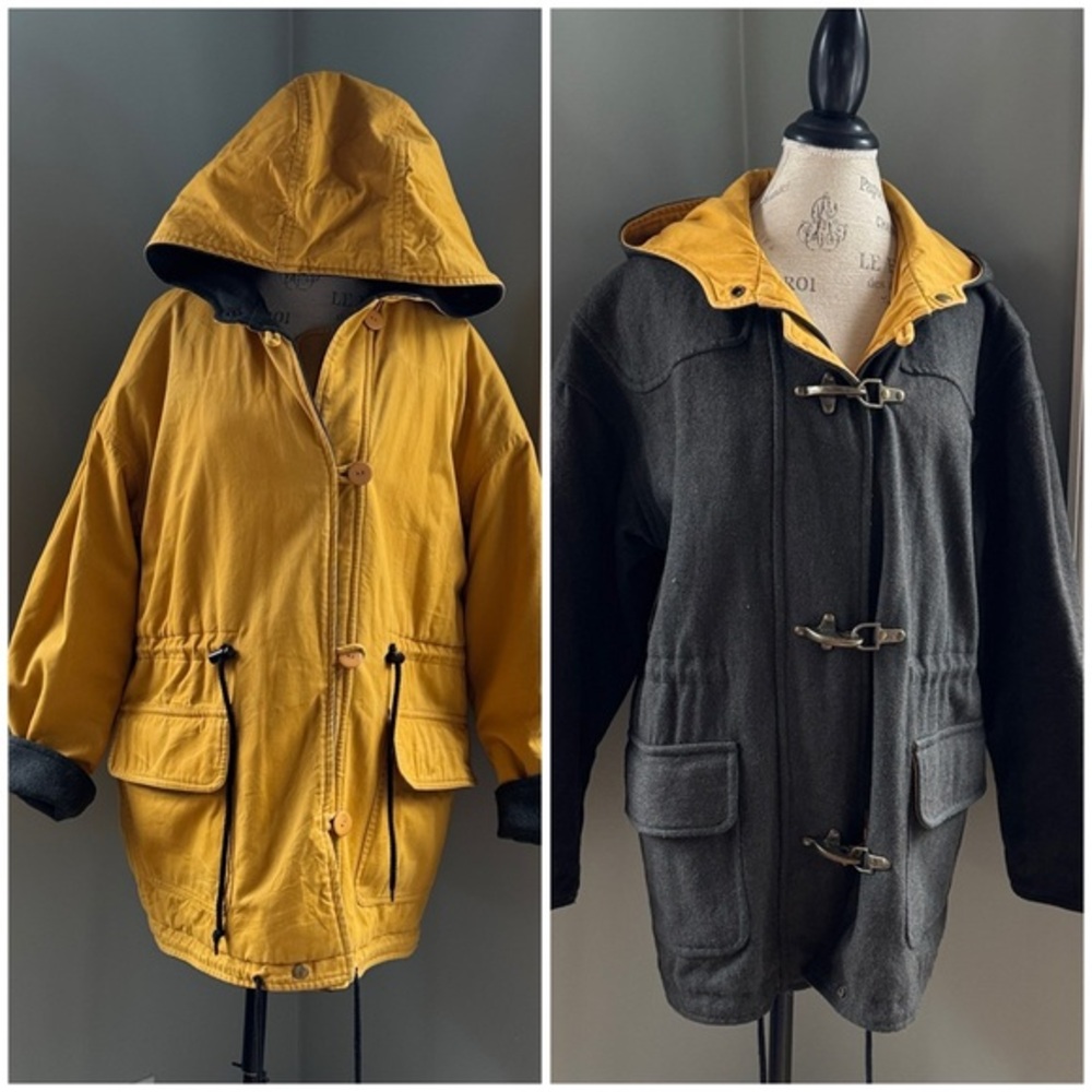 BRAEFAIR‎ vintage 1990 Fireman’s Jacket reversible wool golden cotton canvas 2X